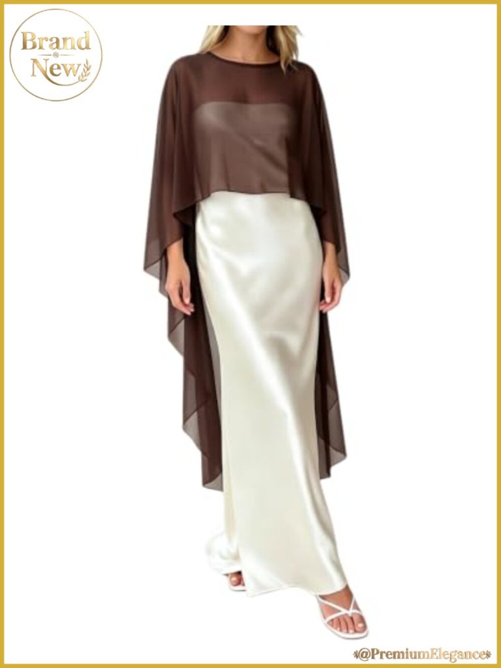 Sheer Chiffon Long Cape Shawl Wrap Evening Dress Cover Up One Size